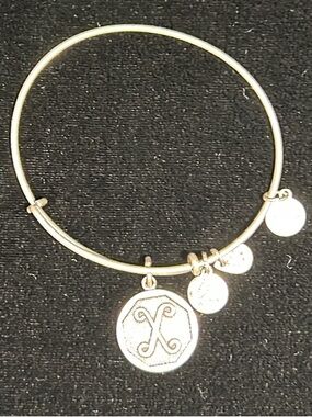 Alex and Ani Gold-Tone Initial Charm Bangle Bracelet